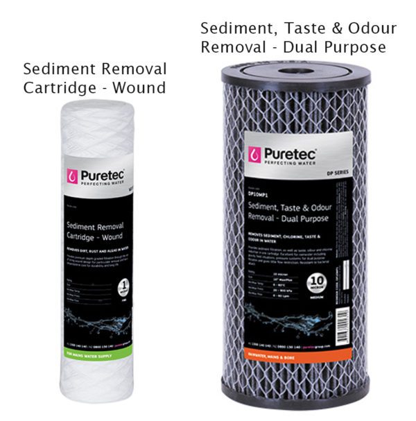 Picture of two sediment cleaning cartridges side by side.