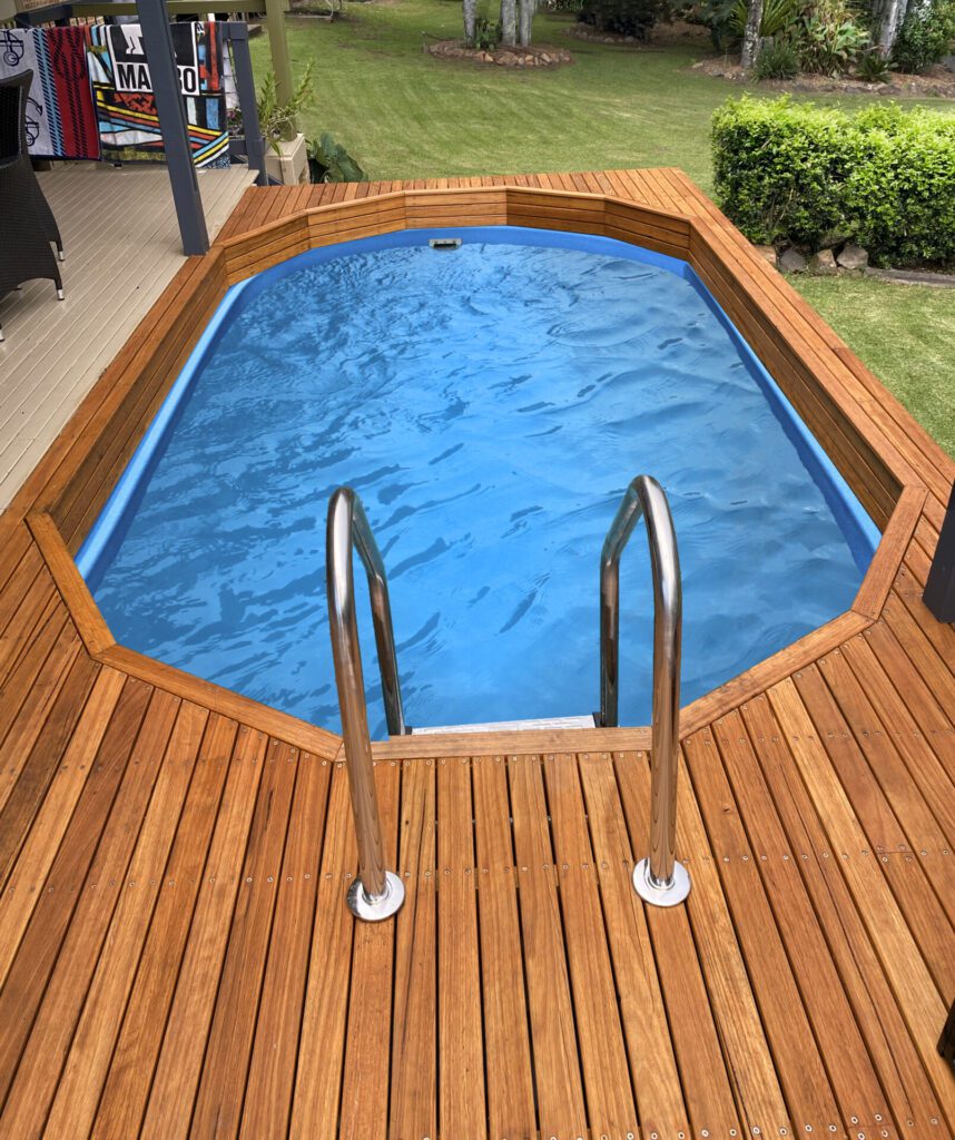 Schooner Pool in bright orange Pool Deck