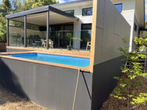 Poly Pool in Landscaped Deck