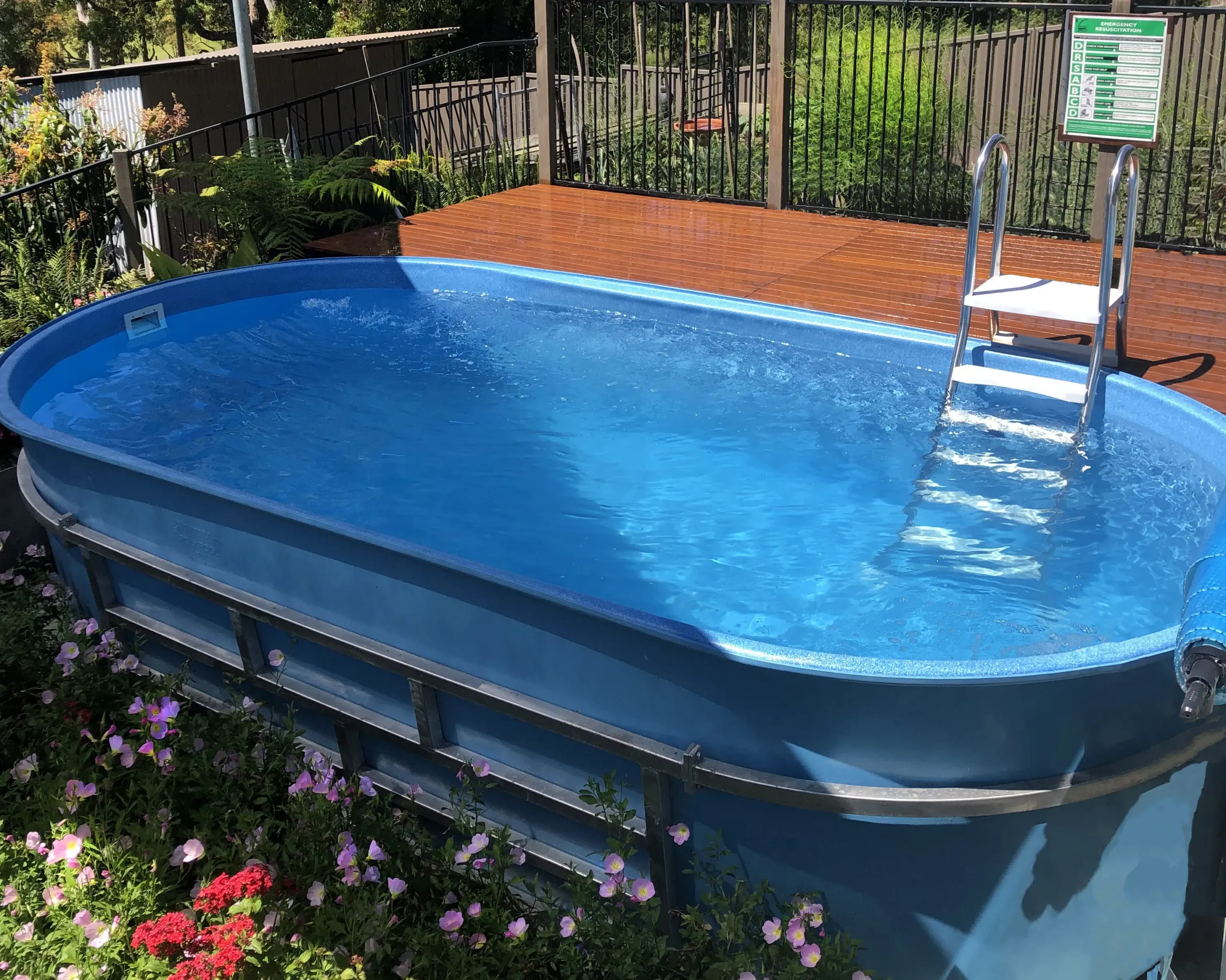 Polyworld swimming pool with Davey pump, filter, chlorinator and heat pump equipment options